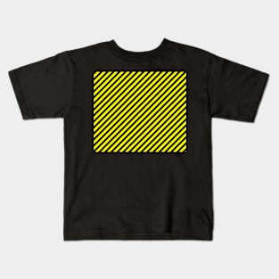 Caution Tape Graphic Black And Yellow Design Kids T-Shirt